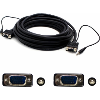 Picture of 15ft VGA Male to VGA Male Black Cable Which Includes 3.5mm Audio Port For Resolution Up to 1920x1200 (WUXGA)