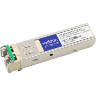 Picture of AddOn MSA and TAA Compliant 1000Base-DWDM 100GHz SFP Transceiver (SMF, 1542.14nm, 120km, LC, DOM)