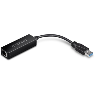 Picture of TRENDnet USB 3.0 To Gigabit Ethernet Adapter, Full Duplex 2Gbps Ethernet Speeds, Up To 1Gbps, USB-A, Windows & Mac Compatibility, USB Powered, Simple Setup, Black, TU3-ETG