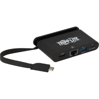 Picture of Tripp Lite USB C Docking Station Adapter 4K w/ HDMI, Gigabit Ethernet, USB-A Hub, PD Charging, Thunderbolt 3 Compatible