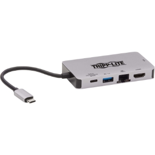 Picture of Tripp Lite USB C Docking Station 4k USB Hub HDMI VGA Gbe PD Charging Gray