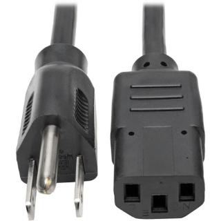 Picture of Tripp Lite 1ft Computer Power Cord Cable 5-15P to C13 10A 18AWG 1'