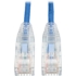 Picture of Tripp Lite 2ft Cat6 Gigabit Snagless Molded Slim UTP Patch Cable RJ45 M/M Blue 2'