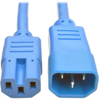 Picture of Tripp Lite 6ft Heavy Duty Power Extension Cord 15A 14 AWG C14 C15 Blue 6'