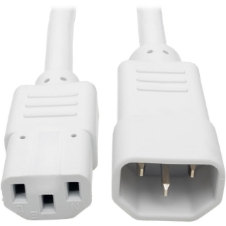 Picture of Tripp Lite 6ft Computer Power Extension Cord 10A 18 AWG C14 to C13 White 6'