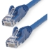 Picture of StarTech.com 50ft (15m) CAT6 Ethernet Cable, LSZH (Low Smoke Zero Halogen) 10 GbE Snagless 100W PoE UTP RJ45 Blue Network Patch Cord, ETL