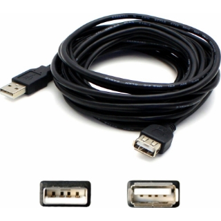 Picture of AddOn 5-Pack of USB 2.0 (A) Male to Female Black Adapters