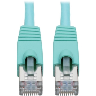 Picture of Tripp Lite Cat6a Ethernet Cable 10G STP Snagless Shielded PoE M/M Aqua 8ft