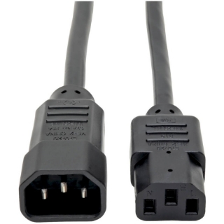 Picture of Tripp Lite 4ft Computer Power Cord Extension Cable C14 to C13 10A 18AWG 4'