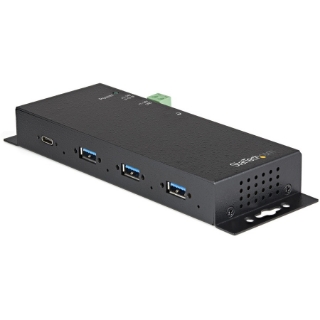 Picture of StarTech.com 4 Port USB C Hub 10Gbps - Metal Industrial USB 3.2/3.1 Gen 2 Type-C Hub - 3A/1C - USB-C or USB-A Host - Mountable - ESD/Surge