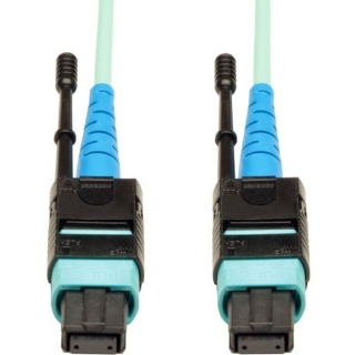 Picture of Tripp Lite 1M MTP / MPO Patch Cable 24 Fiber 100GbE Aqua OM3 Plenum 3ft 3' 1 Meter