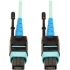 Picture of Tripp Lite 5M MTP / MPO Patch Cable 24 Fiber 100GbE Aqua OM3 Plenum 16ft 16' 5 Meter