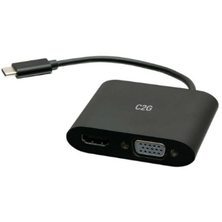 Picture of C2G USB C to HDMI & VGA Dual Monitor Adapter - 4K 30Hz - Black