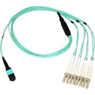 Picture of Axiom MPO Female to 4 LC Multimode OM4 50/125 Fiber Optic Breakout Cable - 5m