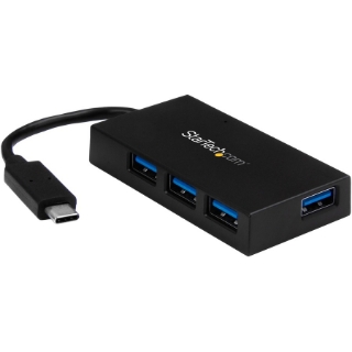 Picture of StarTech.com 4 Port USB C Hub - USB-C to 4x USB-A (USB 3.0/3.1 Gen 1 SuperSpeed 5Gbps) - USB Bus or Self Powered - BC 1.2 Charging Hub