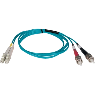 Picture of Tripp Lite 2M 10Gb Duplex Multimode 50/125 OM3 LSZH Fiber Optic Patch Cable LC/ST Aqua 6' 6ft 2 Meter