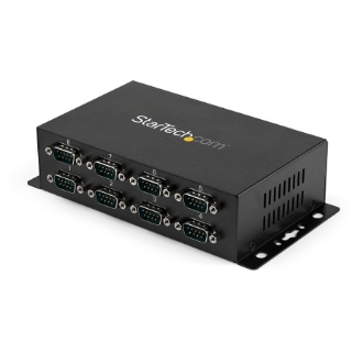 Picture of StarTech.com USB to Serial Adapter Hub - 8 Port - Industrial - Wall Mount - Din Rail - COM Port Retention - FTDI USB to RS232