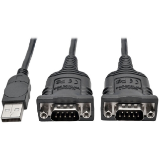 Picture of Tripp Lite 2-Port USB to DB9 Serial FTDI Adapter Cable with COM Retention (M/M), 6 ft