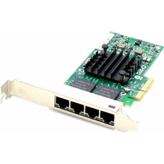 Picture of AddOn Intel I350T4 Comparable 10/100/1000Mbs Quad Open RJ-45 Port 100m PCIe x4 Network Interface Card