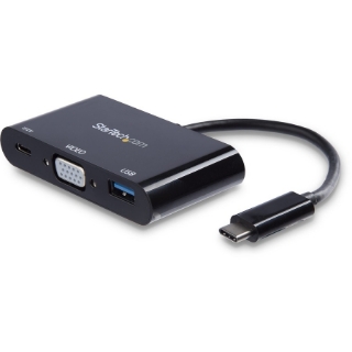 Picture of Star Tech.com USB-C VGA Multiport Adapter - USB-A Port - with Power Delivery (USB PD) - USB C Adapter Converter - USB C Dongle