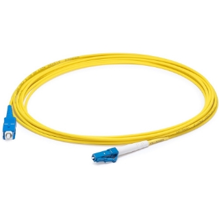 Picture of AddOn 42m LC (Male) to SC (Male) Straight Yellow OS2 Simplex Fiber OFNR (Riser-Rated) Patch Cable