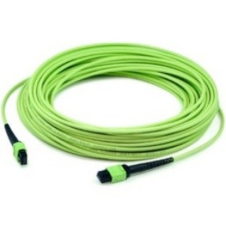 Picture of AddOn 3m MPO-16 (Female) to MPO-16 (Female) 12-Strand Lime Green OM5 Crossover Fiber OFNR (Riser-Rated) Patch Cable