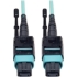 Picture of Tripp Lite 5M MTP / MPO Patch Cable 12 Fiber 40GbE Aqua OM3 Plenum 16ft 16' 5 Meter