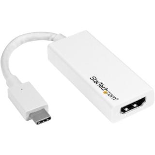 Picture of StarTech.com USB-C to HDMI Adapter - White - 4K 60Hz - Thunderbolt 3 Compatible - USB-C Adapter - USB Type C to HDMI Dongle Converter