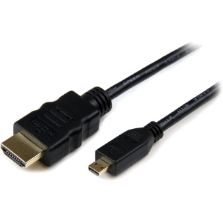 Picture of StarTech.com 6ft Micro HDMI to HDMI Cable with Ethernet, 4K High Speed Micro HDMI Type-D Device to HDMI Monitor Adapter/Converter Cord