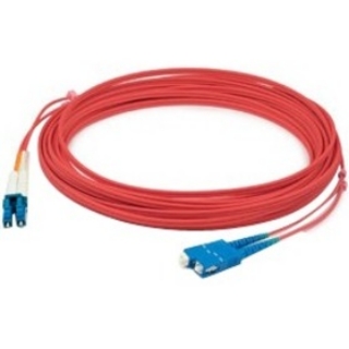 Picture of AddOn 4m LC (Male) to SC (Male) Red OM4 Duplex Fiber OFNR (Riser-Rated) Patch Cable