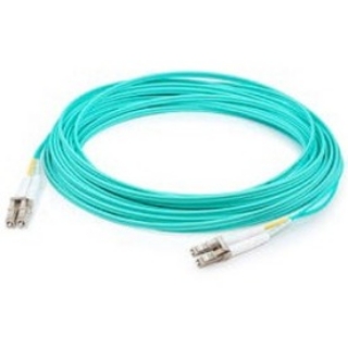 Picture of AddOn 0.5m LC (Male) to LC (Male) Aqua OM4 Duplex Fiber LSZH-rated Patch Cable