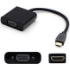 Picture of Lenovo 701943-001 Compatible HDMI 1.3 Male to VGA Female Black Active Adapter Which Includes Micro USB Port For Resolution Up to 1920x1200 (WUXGA)