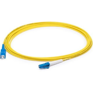 Picture of AddOn 10m LC (Male) to SC (Male) Yellow OS2 Simplex Fiber OFNR (Riser-Rated) Patch Cable