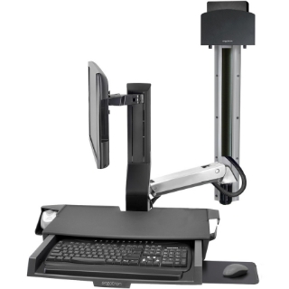 Picture of Ergotron StyleView Wall Mount for Keyboard, Monitor, Bar Code Scanner, Mouse, CPU, Wrist Rest - Polished Aluminum