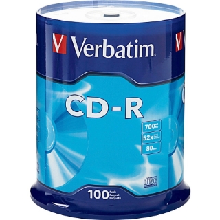 Picture of Verbatim CD-R 700MB 52X with Branded Surface - 100pk Spindle
