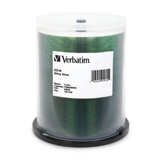 Picture of Verbatim CD-R 700MB 52X Shiny Silver Silk Screen Printable - 100pk Spindle