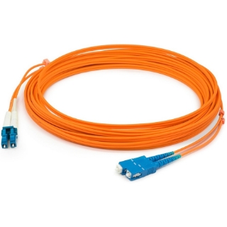 Picture of AddOn 15m LC (Male) to SC (Male) Orange OM1 Duplex Fiber OFNR (Riser-Rated) Patch Cable