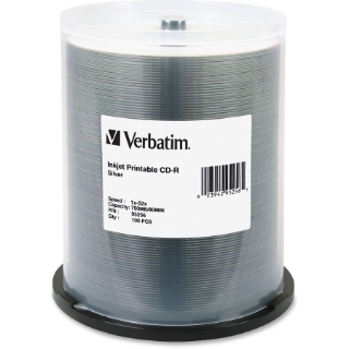 Picture of Verbatim CD-R 700MB 52X DataLifePlus Silver Inkjet Printable - 100pk Spindle