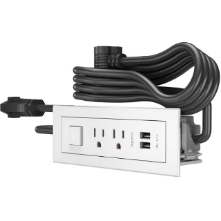 Picture of C2G Wiremold Radiant Furniture Power Center Switch (2) Outlet (2) USB, White