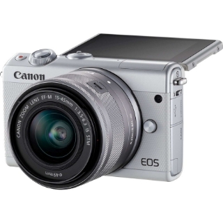 Picture of Canon EOS M100 24 Megapixel Mirrorless Camera with Lens - 0.59" - 1.77" - White
