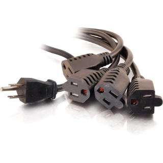 Picture of C2G 6ft 16 AWG 1-to-4 Power Cord Splitter (1 NEMA 5-15P to 4 NEMA 5-15R)