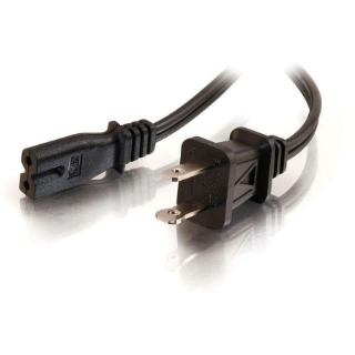 Picture of C2G 6ft 18 AWG 2-Slot Polarized Power Cord (NEMA 1-15P to IEC320C7)