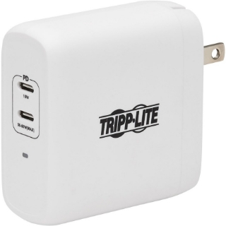 Picture of Tripp Lite USB C Wall Charger 2-Port Compact Gan Technology 68W PD3.0 White