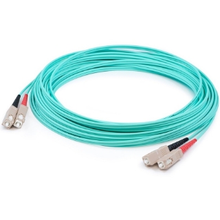 Picture of AddOn 10m SC (Male) to SC (Male) Aqua OM4 Duplex Fiber OFNR (Riser-Rated) Patch Cable