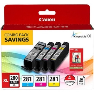 Picture of Canon Ink Cartridge/Paper Kit - Combo Pack - Black, Cyan, Magenta, Yellow