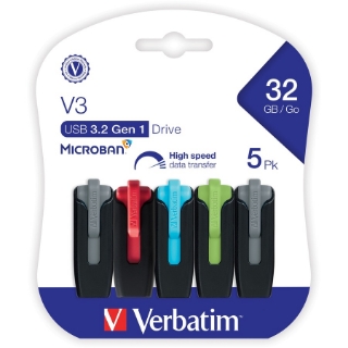 Picture of 32GB Store 'n' Go&reg; V3 USB 3.2 Gen 1 Flash Drive - 5pk - Assorted