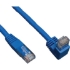 Picture of Tripp Lite 10ft Cat6 Gigabit Molded Patch Cable RJ45 Right Angle Down to Straight M/M Blue 10'