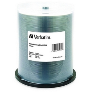 Picture of Verbatim CD-R 700MB 52X White Inkjet Printable - 100pk Spindle