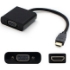 Picture of 5PK Lenovo 701943-001 Comp HDMI 1.3 Male to VGA Female Black Active Adapters Which Includes Micro USB Port For Resolution Up to 1920x1200 (WUXGA)