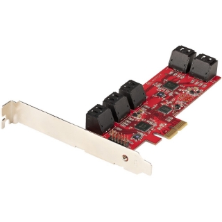 Picture of StarTech.com SATA PCIe Card, 10 Port PCIe SATA Expansion Card, 6Gbps SATA Adapter, 10 Mini-SAS/SATA Cables, PCI Express to SATA Converter